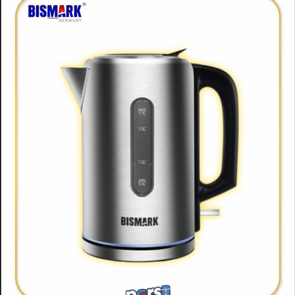 کتری برقی بیسمارک BM‑3401 با بدنه استیل ضدزنگ و توان ۲۲۰۰ وات