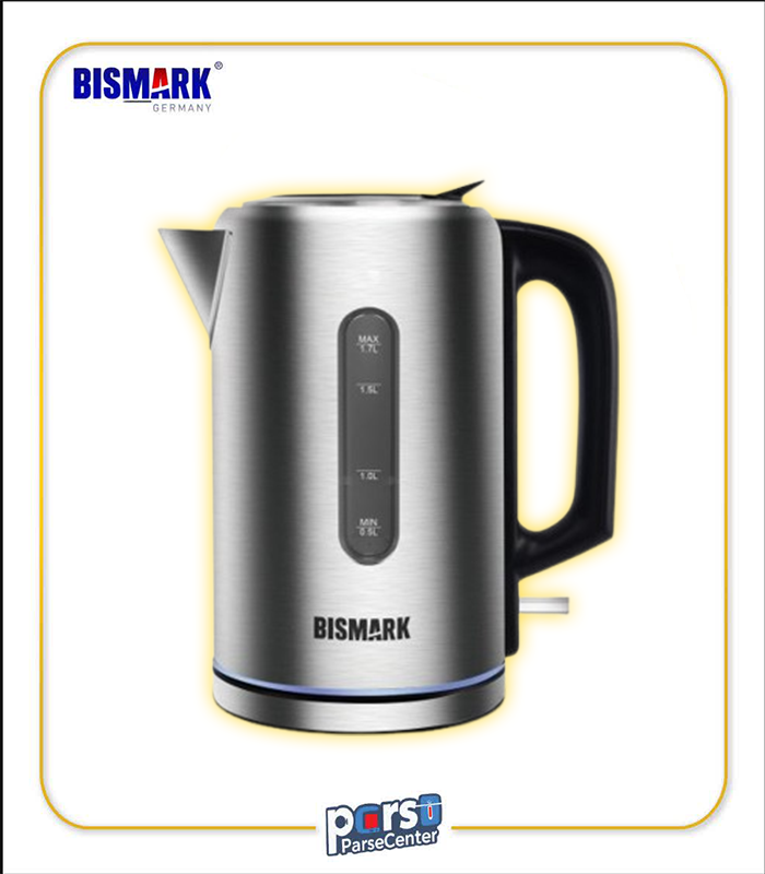 کتری برقی بیسمارک BM‑3401 با بدنه استیل ضدزنگ و توان ۲۲۰۰ وات